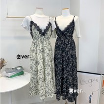 [바보사랑] 숏엔롱 레이스 뷔스티에 원피스