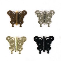 옛장식 소품나비 장식경첩 책상 보강철물 오피스 연결 장롱 브라켓 책장 붙박이장, 니켈