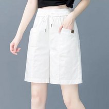 쇼션 여름 여성 옷 반바지 면바지 린넨바지 와이드 레그팬츠 무지 반바지 포켓 밴딩바지 고무바지 여자 면 린넨 반바지 봄 바지 5부 반바지