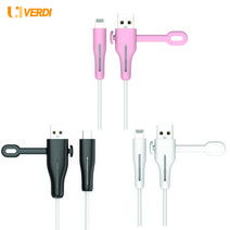 애플 아이폰 아이패드 케이블 전용 단선방지 보호 캡 바이트 실리콘 케이블타이 줄감개 USB Type-C 8핀, 핑크, C to 8