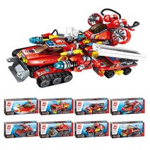 레고 호환 1410 슈퍼 소방차 8종 소방서 출동 화재진압 어린이집 미니 계몽 조립 블럭, 1410-8