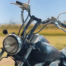 Sresk 할리용 스트레이트 오토바이 핸들바 라이저 톨 라이저 연장 키트 CNC 원피스 탑 클램프 포함 2.5cm(1인치) 핸들바용 다이나 스포츠스터 로우 라이더 스트리, Black_6