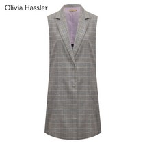 [올리비아하슬러]OH9MVT101_베이직 체크 테일러드 베스트