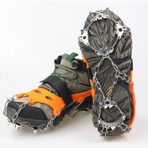아이젠 Crampon 23 스파이크 트랙션 클리트 여성 남성 Anti-slip Ice Snow Grips with Walking 하이킹 낚시, 03 23 teeth orange XL