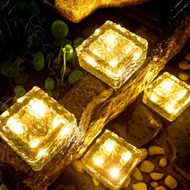 공간하우스 태양광전등 매립등 태양열 매입등 얼음 계단등 야외조명 STSS23L, 빨간빛(강화유리)