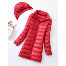 오리털 경량 패딩 여성 후드 겨울 자켓 코트 오피스룩 롱 파카