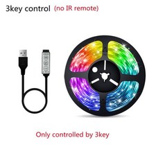 [LED TV 티비] LED 스트립 빛 RGB 2835 유연한 램프 테이프 Luces 문자열 USB DC5V 블루투스 적외선 제어 TV 화면 백라이트 홈 인테리어, [04] 3key, [01] 2835, [01] 4 메터