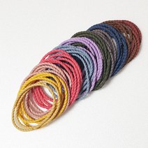 얌뚱이 스쿠류 소 50개 머리끈 고무줄 헤어 밴드 검정 칼라 세트 선물 꼬임