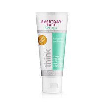 씽크 Thinksport 에브리데이 페이스 SPF 30 미네랄 자외선 차단제 59mL - 모든 피부 톤을 위한 안전한 천연 페이셜 선 크림 방수 UVA/UVB 차단 비건 암초