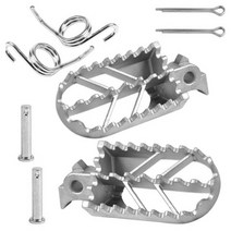 실버 오토바이 전면 풋 페그 발판 혼다 가와사키 야마하 오토바이 페달 오토바이 부속품에 적합, 보여진 바와 같이, 하나