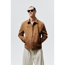 ZARA 남성 스웨이드 자켓 블루종 점퍼 재킷 셔츠형 봄 가을 카라
