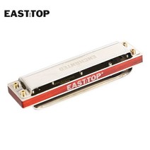 저스트앳 EASTTOP PRO30 10 홀 블루스 표준 뉴 메타리얼 디자인 우드 빗 하모니카 전문 악기, [08] G