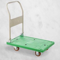 [튼튼한저소음] 접이식 손잡이 운반 끌차 사각 대차 핸드 카트 이동 구루마 택배 구르마, 2-4. 카트(손잡이O) 그린 소형