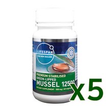 라이프스팬 뉴질랜드 초록입홍합 추출물 12500 60분말캡슐 greenlipped mussel, 5개, 60캡슐