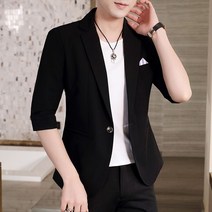 반팔 여름 7부 마이 블레이저 남자 아우터 자켓 남성 오피스룩 가을 시원한 오버핏 하객룩 정장