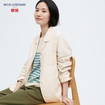 유니클로 린넨 코튼 커버 올 여성 자켓 셔츠