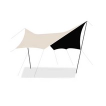 블랙코팅 타프 야외 캠핑 방수 그늘막 핵사 타프, 업그레이드포코너비닐베이지4.5x4.5미터럭셔리