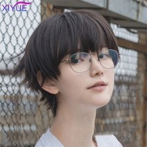 넓은이마 가발수선 엠자이마 가발대여 남자붙임머리 반삭가발 가발사이트 이용사통가발 혼주가발 군인가발 원형탈모가발 XIYUE 블랙 남성용 가발 짧은 스트레이트 앞머리 12 4, 협력사, 삼