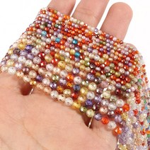 턱걸이밴드 AA 천연 그레이 래브라도라이트면 처리된 루즈 비즈 쥬얼리 제작 용 DIY 크, 100.multi색상  2mm 175pcs beads
