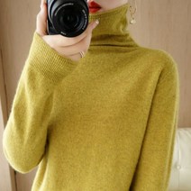 가을 겨울 봄 여성 스웨터 니트 바텀 셔츠 터틀넥 느슨한 패션 선물 직장인 중년 대 학생