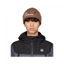 AAPE by A Bathing Ape 브라운 자수 비니 모자