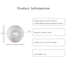 Breville 980/990 커피 머신 액세서리 추출 필터 스테인레스 스틸 보조 분배망, 01 quantity
