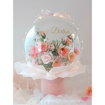 [내일도 봄] 장미 믹스 꽃풍선 생일 출산선물 결혼기념일 프로포즈 엄마생신 산후조리원 꽃바구니 환갑 결혼 웨딩 임신, 피치장미