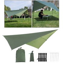 레인 플라이 텐트 타프 아웃도어 쉼터 PU 2000MM 배낭 캐노피 타포린, Green