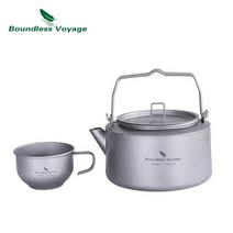 Boundless Voyage-1L 캠핑 주전자 티타늄 야외 스토브 탑 찻주전자 머그잔 필터 차 세트 경량 쿠커 컵 조, 01 Ti3099D