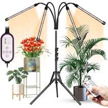 비상 식물등 성장등 생장등 재배등 쑥쑥이 다육이 난초 LED조명, 4헤드 삼각대(전구색)+충전기