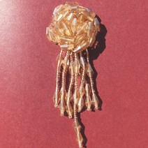 소풍가는집 )) 와펜 자수패치 반전스팽글 캐릭터 큐빅뱃지 옷리폼 수선 [350종 대방출], 331 비즈 브로치 오렌지