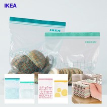 이케아온라인몰 ISTAD 비닐팩 슬라이드 지퍼백 대형 30매+요술행주세트, 색상랜덤발송 3개+요술행주3개세트, 대(L)
