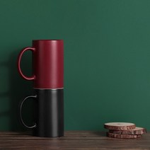 무광 빈티지 빅사이즈 머그컵 라떼잔 470ml, 머그컵 줄무늬_그린 470ml 2P