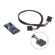 PCB 더블 칩셋 강화 케이블 9 핀 USB 2.0에서 케이스 인턴을위한 듀얼 9 핀 PC, 검은색