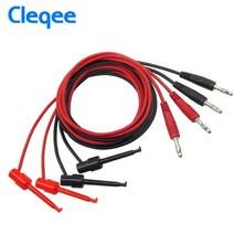 부품 cleqee p1039 1set 4mm 바나나 플러그 테스트 후크 클립 테스트 리드 키트 케이블 mayitr imax b6 multimeter electronic test, 4개