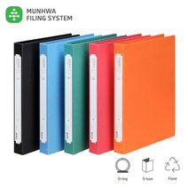 B340-7 수입지 2공O링 바인더 세로형 A4 80mm, 녹색