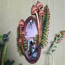 베네치아 화려한 북유럽 거울 벽 숲 타원형 원형 나무 거실용 버섯 꽃무늬, 01=A