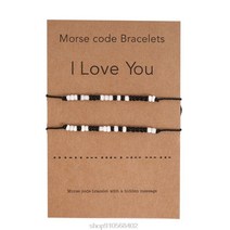 2Pcs 나는 당신을 사랑한다 우정 모스 부호 비밀 메시지 애인 보석 선물을 가진 Dainty 구슬로 장식 된 팔찌 N13 20 Dropshipping