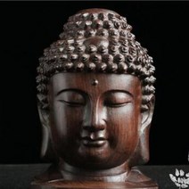 석가모니불상 패션 부처 동상 나무 나무 입상 마호가니 인도 부처 머리 동상 공예 장식 장식, 사진으로