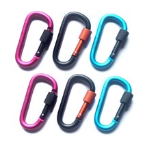 캠핑 락 카라비너 8P 텐트 팩 타프 고리 등산 고급형, 블루 x 8P