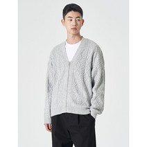 8SECONDS 케이블 집업 카디건 라이트 그레이 42325AHY12