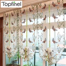 암막커튼 방음천 우드셔터 embroidered butterfly sheer for 주방