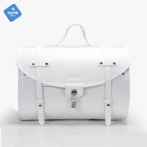 탑박스 가죽 오토바이리어백 바이크가방 헬멧가방 스쿠터, 타조무늬 라지 화이트**