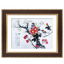 (진품) 매화그림 사군자 풍수에좋은 공부방 그림 액자 동양화 생기그림 청초 이강섭 화백, 3번 브라운액자