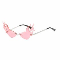 무테 펑크 선글라스 여성용 2019 럭셔리 빈티지 선글라스 남성용 플레임 선글라스 UV400(핑크), Pink