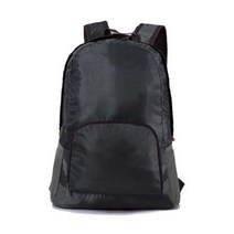 Runseeda 야외 스포츠 접이식 배낭 가방 방수 경량 사이클링 캠핑 하이킹 배낭 매일 여행 나일론 가방, 검은 색, 20L