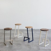 바테이블의자 철제 홈바 야외 창가 의자 키높이 체어, 화이트 75cm