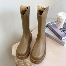 키작녀 키높이 코디 부츠 유니크 스타일링 통굽 신발:No10482ea