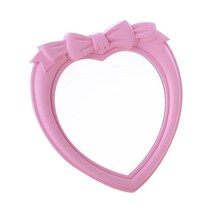 하트 모양 메이크업 거울 화장 거울 백 스탠드 다기능 여성용으로 널리 사용되는 데스크탑 거울 레이디 다목적, 분홍, 유리