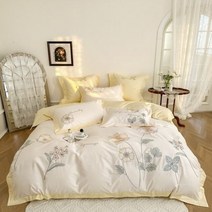 싱글 라지킹 퀸 사이즈 차렵 이불 침구 세트 화이트 핑크 패치워크 이집트 코튼 꽃 자수 커버 침대 시트 베개 부드러운 1000TC